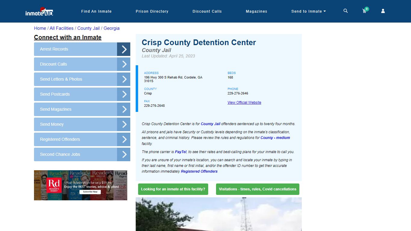 Crisp County Detention Center - Inmate Locator - Cordele, GA